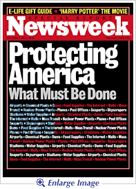 Headlined "Protecting America," the cover of Newsweek magazine on November 5, 2001, listed potential terrorist targets in the United States.