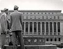 Beanie-clad freshman stand before South Hall